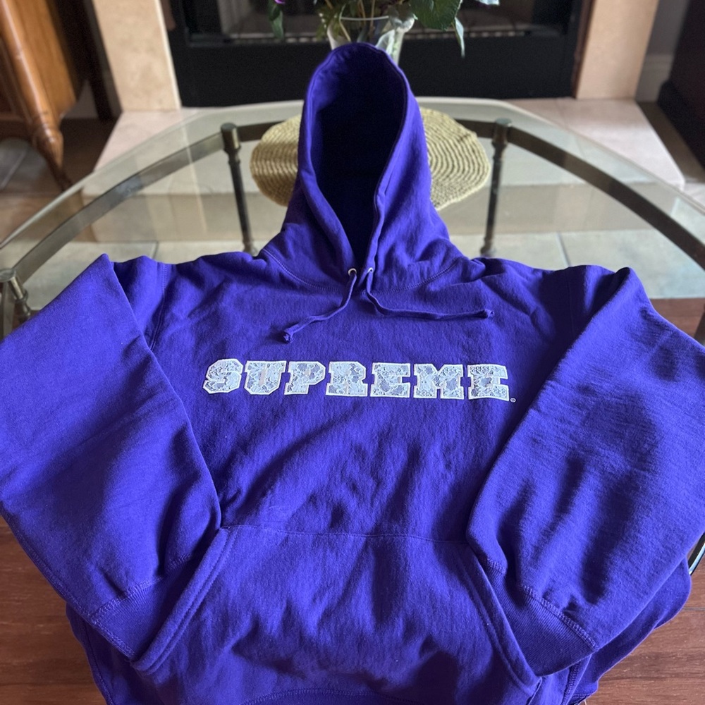 Supreme Hoodie Purple Size M